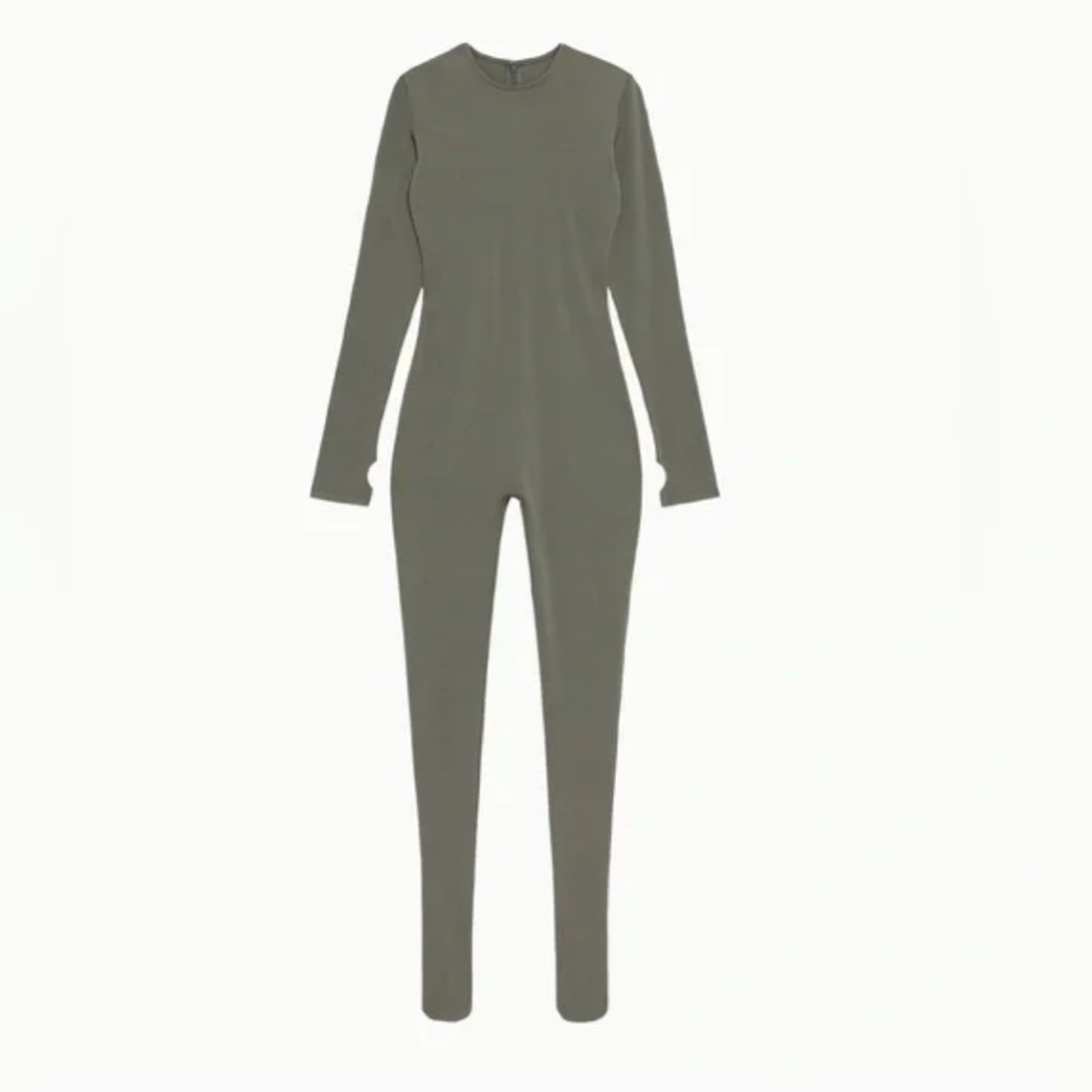 KHY x Entire Studios  LONG SLEEVE FOOTED CATSUIT | DUSTY OLIVE - XS